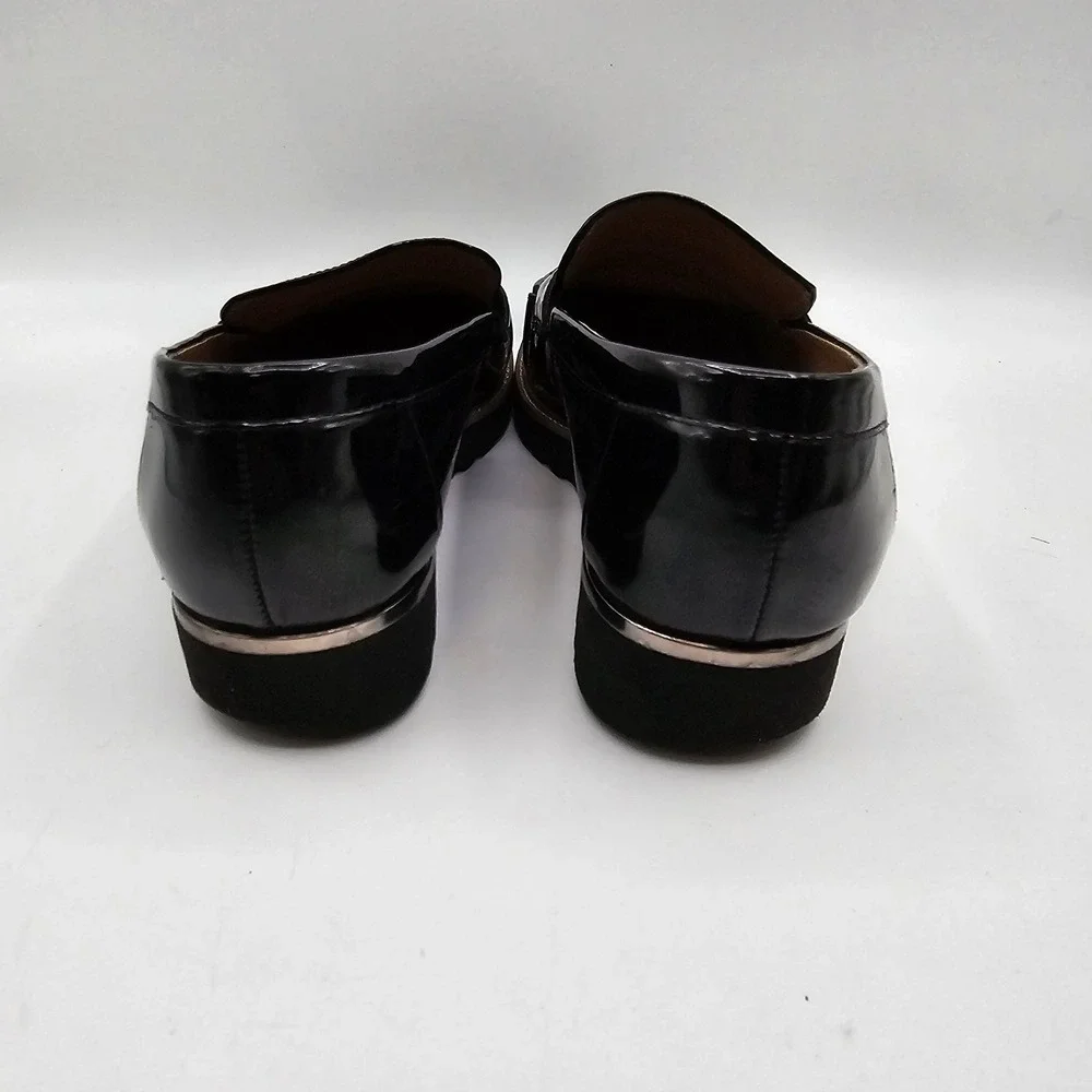 Franco Sarto Camden Shoes Womens Size 9.5 Black‎ Patent Loafer Flats Comfort